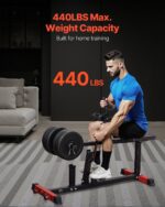 Seated Calf Machine, 440 LBS Capacity Calf Raise Machine, Seated Calf Raise Leg Exercise Home Gym, Calf Workout Training Equipment, Lower Body Specialty Machine, Fit 1/2 inch Weight Plates - Image 2